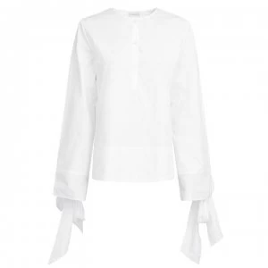 By Malene Birger Cotton Tie Blouse - White 090