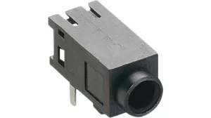 2.5mm audio jack Socket horizontal mount Number of pins 3 Stereo Black Lumberg 1501 05