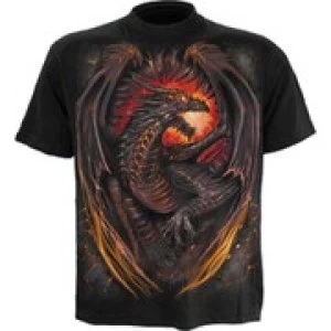 Spiral Mens DRAGON FURNACE T-Shirt - Black