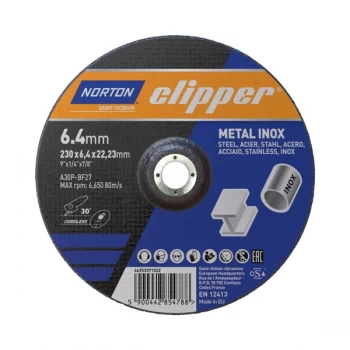 Norton Clipper Metal Grinding Disc 230mm x 6mm