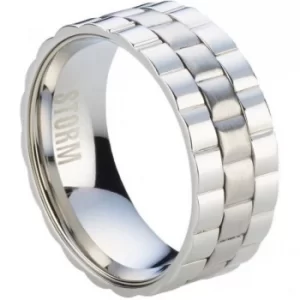 Mens STORM Stainless Steel Velo Ring Size U