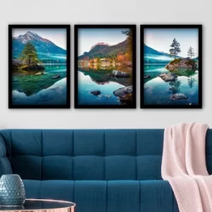 3SC108 Multicolor Decorative Framed Painting (3 Pieces)
