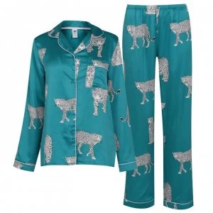 Chelsea Peers Leopard Pyjama Set - Leopard Turq