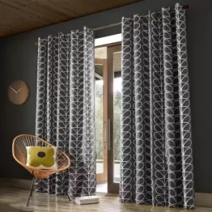 Orla Kiely Linear Stem Curtains, 229 x 229cm, Charcoal