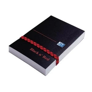 Black n Red A7 Casebound Notebook 90gm2 192 Pages Poly Cover Plain No Ruling Single