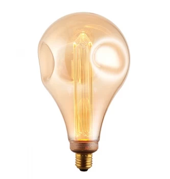 Accessory Tinted Amber Glass & Brass Plate Bulb IP20 - E27