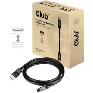 club3D DisplayPort Cable extension DisplayPort plug, DisplayPort socket 2m Black CAC-1022 DisplayPort cable