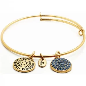 Ladies Chrysalis Gold Plated Good Fortune September Sapphire Crystal Expandable Bangle