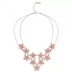 Ladies Karen Millen Rose Gold Plated Geo Flower Necklace