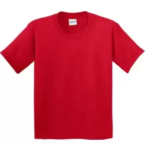 Gildan Childrens Unisex Soft Style T-Shirt (L) (Red)