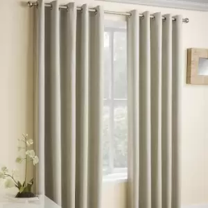 Enhancedliving - Enhanced Living Vogue Embossed Textured Thermal Blackout Eyelet Curtains, Cream, 46 x 72 Inch