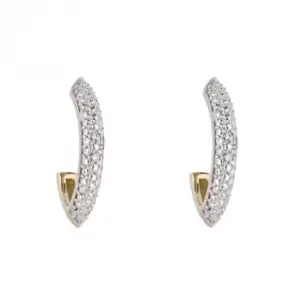 Diamond Navette 3/4 Yellow & White Gold Hoop Earrings GE2412