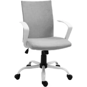 Vinsetto Home Office Linen Chair Swivel Computer Desk Task Chair, Light Grey - Light Grey