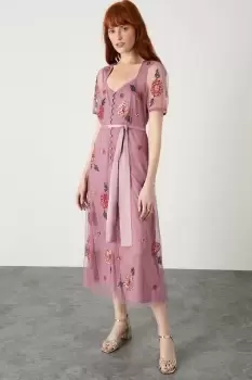 'Clarisse' Embellished Midi Dress