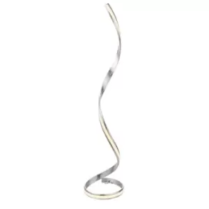 Aria Integrated LED Floor Lamp Silver Leaf, White Acrylic