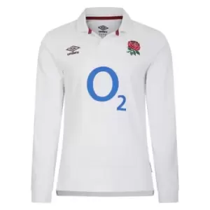 Umbro England Rugby Home Classic Long Sleeve Shirt 2023 2024 Adults - White