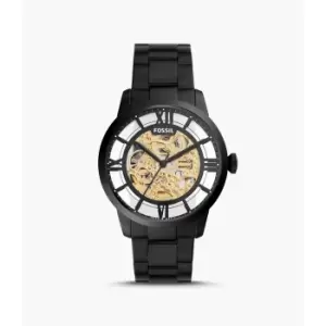 Fossil Mens 44Mm Townsman Automatic Stainless Steel Watch - Black
