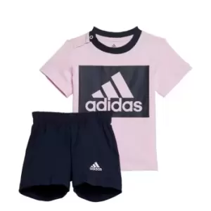 adidas Essentials Tee and Shorts Set Kids - Clear Pink / Legend Ink