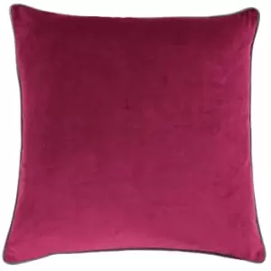 Meridian Velvet Cushion Cranberry/Mocha, Cranberry/Mocha / 55 x 55cm / Polyester Filled
