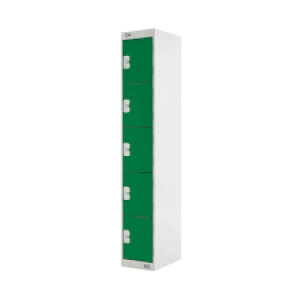 Five Compartment Locker D300mm Green Door (Dimensions: H1800 x D300 x W300mm) MC00028