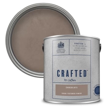 CRAFTED by Crown Suede Textured Matt Emulsion Interior Wall Paint - Chocolate - 2.5L