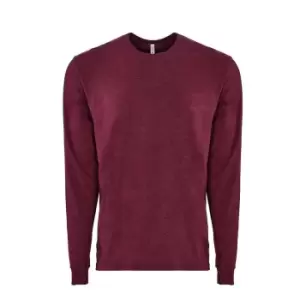 Next Level Adults Unisex Suede Feel Long Sleeve Crew T-Shirt (3XL) (Heather Maroon)