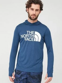 The North Face 24/7 Big Logo Hoodie - Blue Heather, Blue Heather, Size L, Men