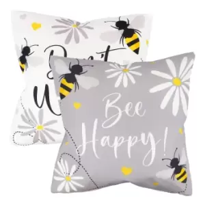 Streetwize Pair Of Don't Worry Be Happy Scatter Cushions
