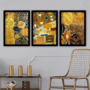 3SC154 Multicolor Decorative Framed Painting (3 Pieces)