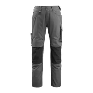 12679-442 Unique Trousers with Kneepad Pockets - Dark Anthracite/Black - L32W30.5
