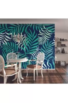 Exotic Jungle Leaves Green Matt Smooth Paste the Wall Mural 300cm wide x 240cm high