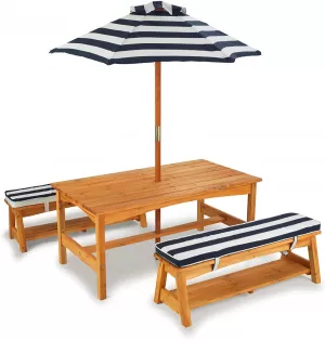 KidKraft Outdoor Table And Bench Set Navy And White