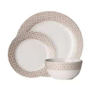 Premier Housewares 12pc Porcelain Dinner Set - Natural