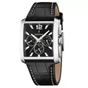 Festina F20636/4 Mens Chronograph Black Leather Strap Wristwatch