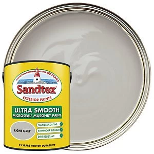 Sandtex Ultra Smooth Masonry Paint - Light Grey 5L