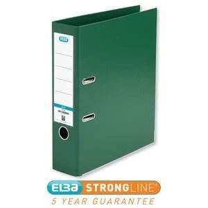 Elba A4 Lever Arch File PVC 70mm Spine Green Pack of 10