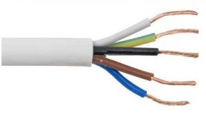 Zexum 0.5mm 5 Core PVC Flex Cable White Round 2185Y - 100 Meter