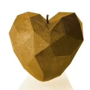 Heart Low Poly Candle &ndash; Gold