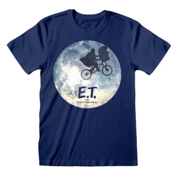 ET - Moon Silhouette Unisex Large T-Shirt - Blue