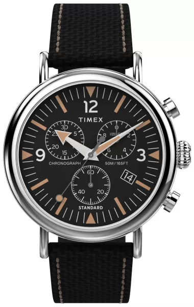 Timex TW2V43700 Waterbury Chrono (41mm) Black Dial / Black Watch