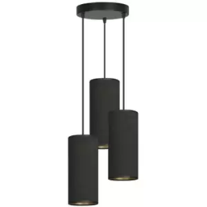 Emibig Bente Black Cluster Pendant Ceiling Light with Black Fabric Shades, 3x E14