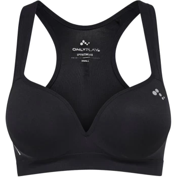 Only Play Play shaped sports bra in Grey - Black