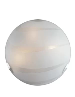 4 Light Flush Ceiling Light Glass White 50cm