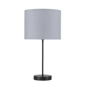 Value Essentials Charlie Black Table Lamp with Grey Shade