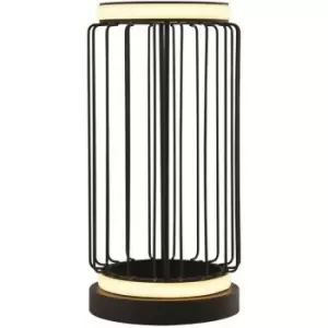 Searchlight Circolo Cage LED Table Lamp, Black Metal