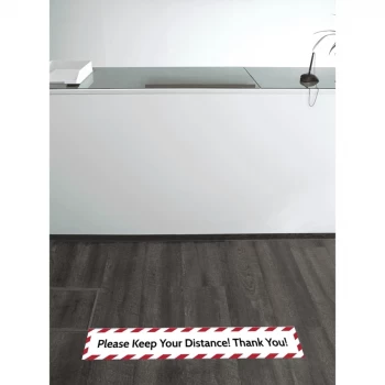 Social Distance Floor Marker - Please Keep Your Distance (700 X 100 mm)