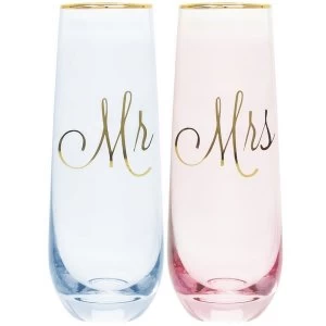 Mr And Mrs Stemless Flutes By Lesser & Pavey