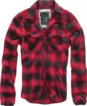 Brandit Check Shirt, black-red, Size S, black-red, Size S