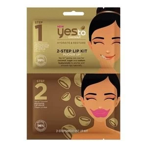Yes To Coconut 2-Step Pucker Up Lip Scrub and Lip Mask Kit