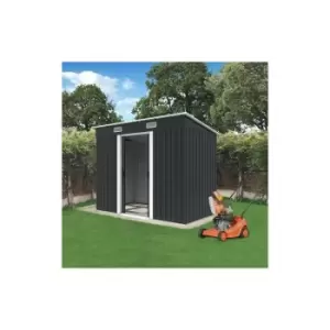 BIRCHTREE Garden Shed Metal Pent Roof 4FT X 8FT Anthracite and White